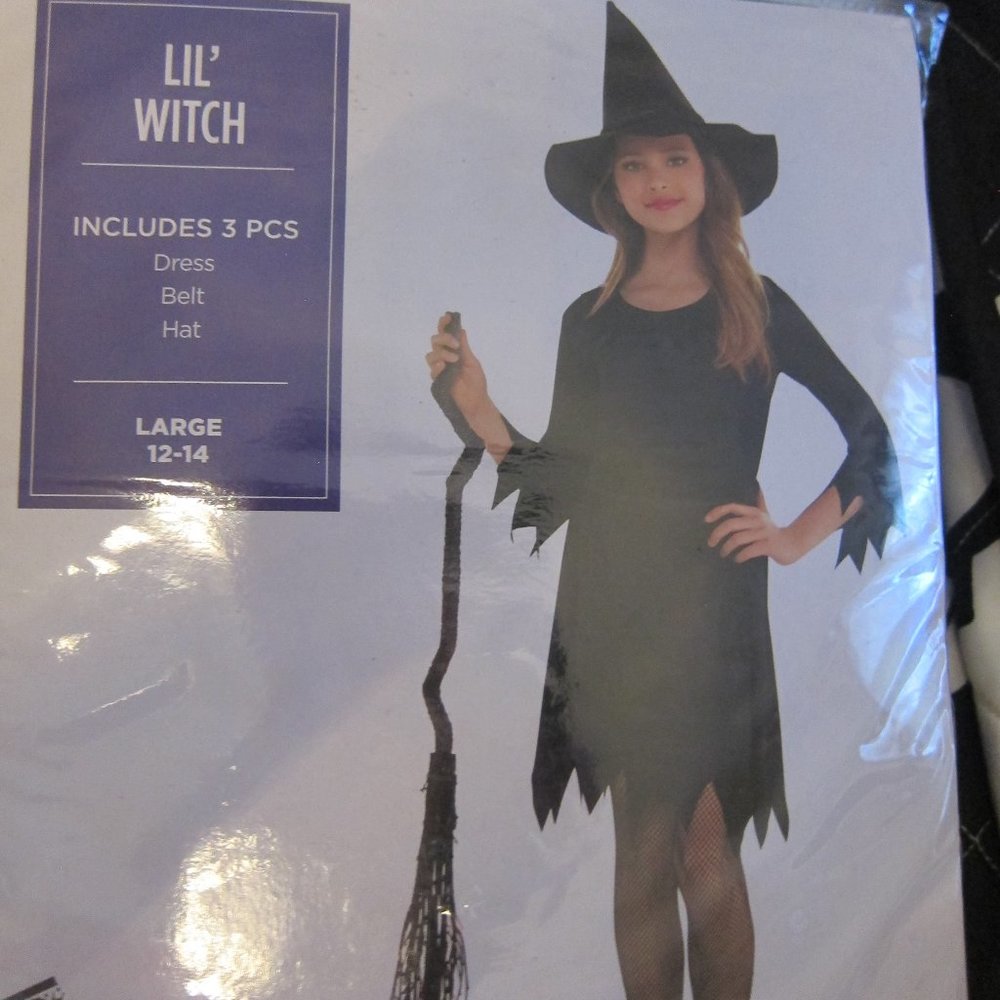 Lil' Witch Girl's Halloween Costume size Large 12-14
